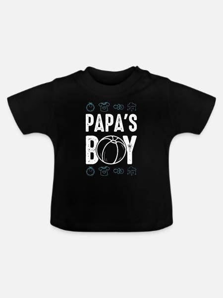 Papa's Boy - Baby Bio-T-Shirt mit Rundhals - Schwarz