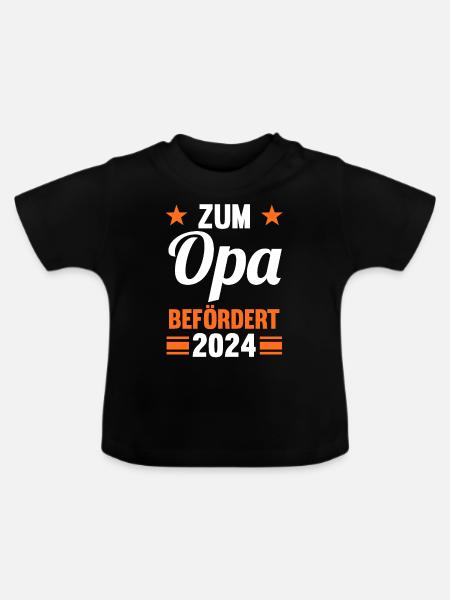 Werdender Opa 2042 - Baby Bio-T-Shirt mit Rundhals - Schwarz