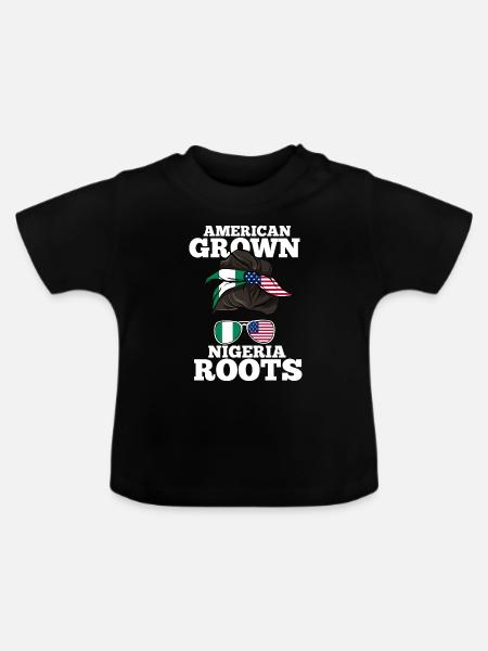 Nigeria - Baby Bio-T-Shirt mit Rundhals - Schwarz