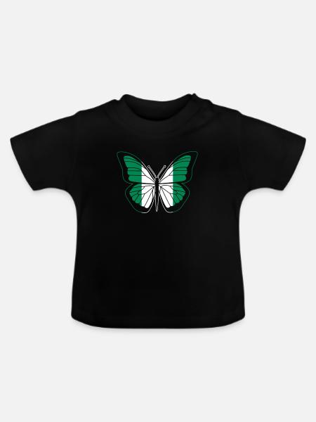 Nigeria - Baby Bio-T-Shirt mit Rundhals - Schwarz