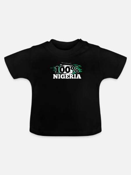 Nigeria - Baby Bio-T-Shirt mit Rundhals - Schwarz