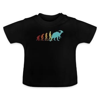 Parasaurolophus Evolution Dinosaur Lover - Baby Organic T-Shirt with Round Neck - black - Front