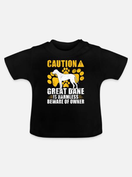 Great Dane Gifts - Baby Bio-T-Shirt mit Rundhals - Schwarz