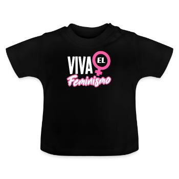 Feminismus Feministin - Baby Bio-T-Shirt mit Rundhals - Schwarz - Vorne
