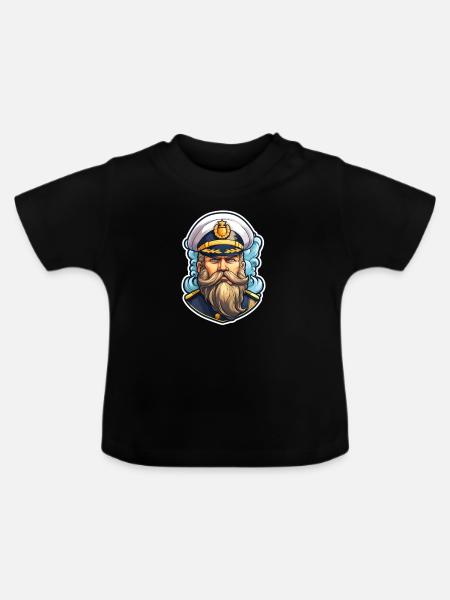 Matrose Alter Mann - Baby Bio-T-Shirt mit Rundhals - Schwarz