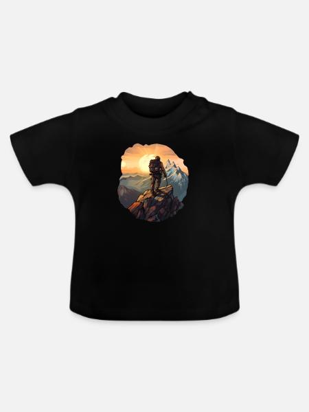 Bergsteigen - Baby Bio-T-Shirt mit Rundhals - Schwarz