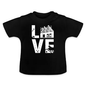 Love Roofing - Roofer Workers Love Roofing - Baby Bio-T-Shirt mit Rundhals - Schwarz - Vorne