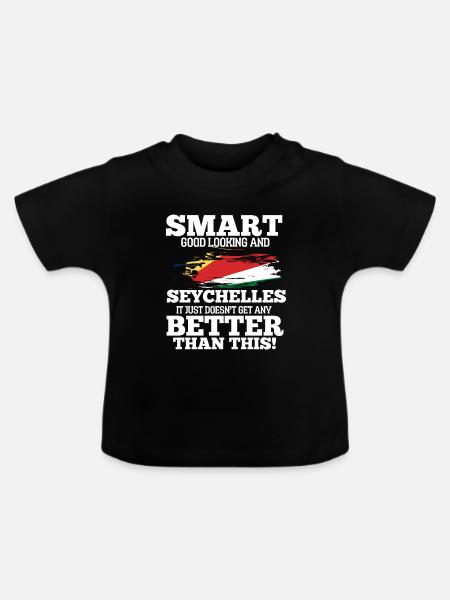 Seychellen - Baby Bio-T-Shirt mit Rundhals - Schwarz