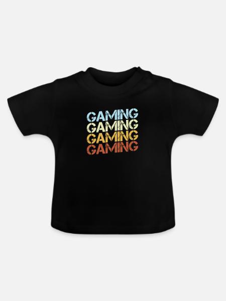 Gaming retro - Baby Bio-T-Shirt mit Rundhals - Schwarz