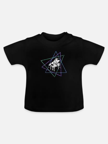 Klavier - Baby Bio-T-Shirt mit Rundhals - Schwarz