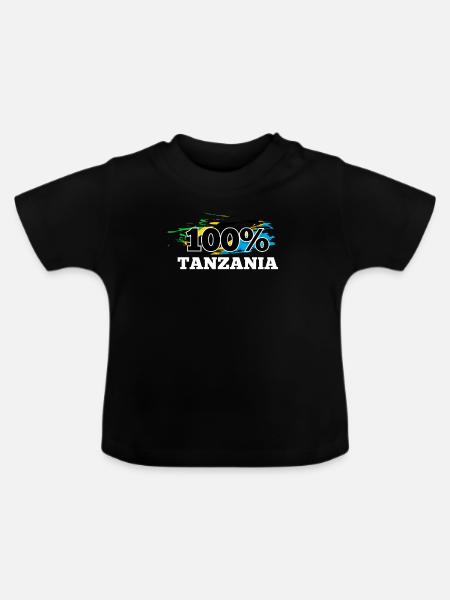 Tansania - Baby Bio-T-Shirt mit Rundhals - Schwarz