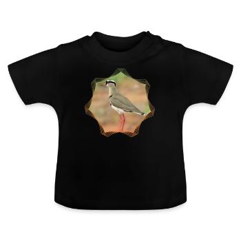 Lapwing - Birds - Africa - Birds - Ornithology - Baby Organic T-Shirt with Round Neck - black - Front