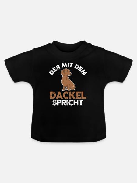 Hund Dackel - Baby Bio-T-Shirt mit Rundhals - Schwarz