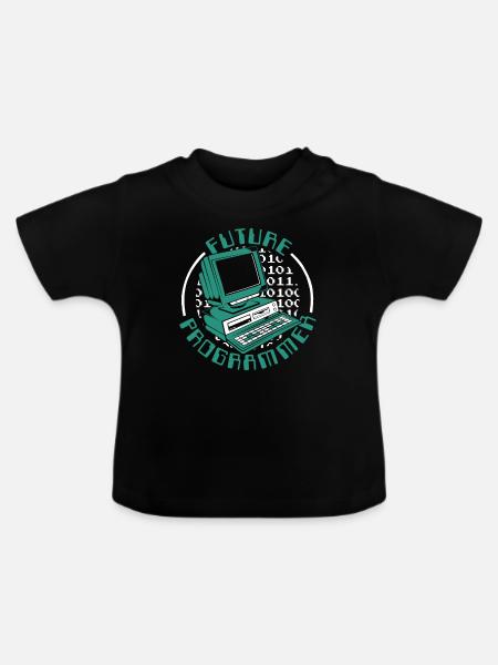 Future Programmer Softwareingenieur Developer - Baby Bio-T-Shirt mit Rundhals - Schwarz