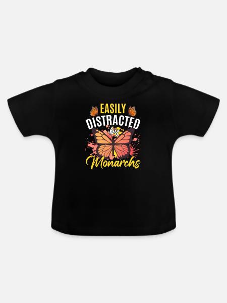 Monarch Butterfly Zitat - Baby Bio-T-Shirt mit Rundhals - Schwarz