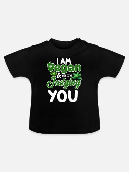 Vegan Veganismus - Baby Bio-T-Shirt mit Rundhals - Schwarz