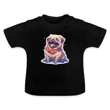 Carlin Carlin Chien Pug Cadeaux Carlin Amoureux du Carlin - T-shirt bio col rond Bébé - noir - Devant