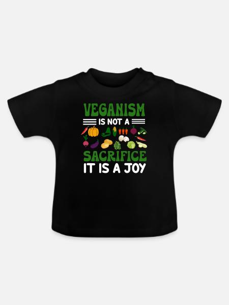 Vegan Veganismus - Baby Bio-T-Shirt mit Rundhals - Schwarz