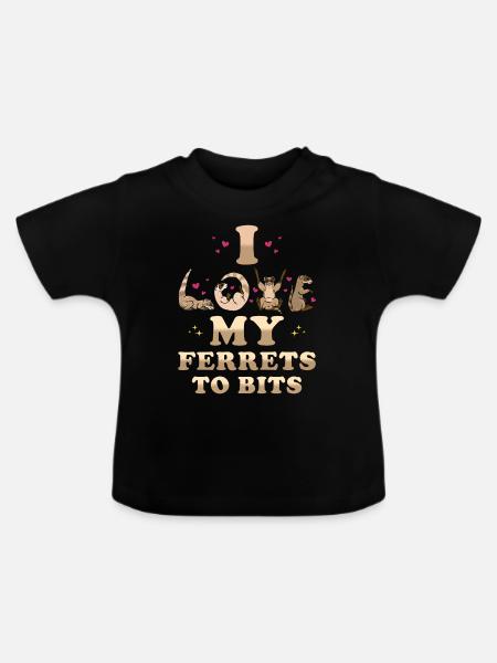 Frettchen Geschenk für Frettchen Besitzer - Baby Bio-T-Shirt mit Rundhals - Schwarz