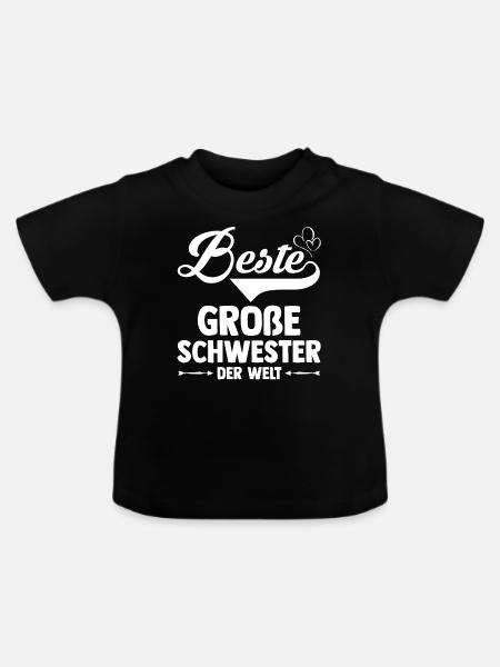 Geschwister Schwestern Schwester - Baby Bio-T-Shirt mit Rundhals - Schwarz