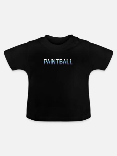 Paintball - Baby Bio-T-Shirt mit Rundhals - Schwarz
