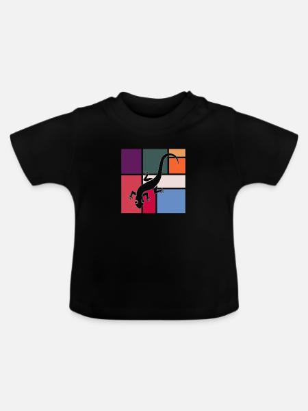 Eidechse - Baby Bio-T-Shirt mit Rundhals - Schwarz
