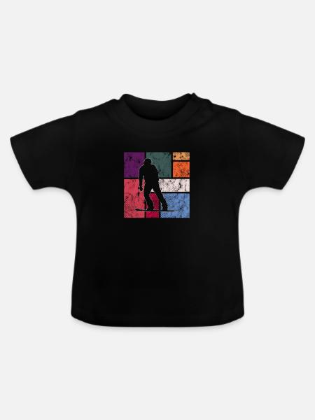 Snowboarding - Baby Bio-T-Shirt mit Rundhals - Schwarz
