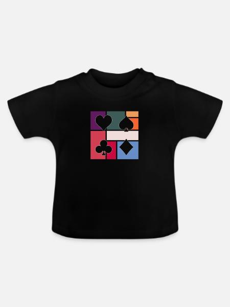 Poker - Baby Bio-T-Shirt mit Rundhals - Schwarz