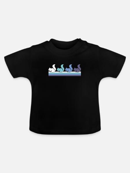 Eichhörnchen - Baby Bio-T-Shirt mit Rundhals - Schwarz