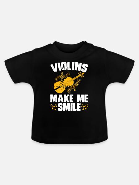 Violine Violinist - Baby Bio-T-Shirt mit Rundhals - Schwarz