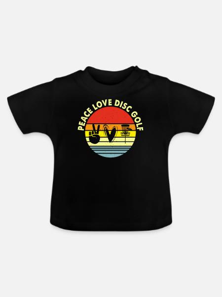 Discgolf Disc Golf - Baby Bio-T-Shirt mit Rundhals - Schwarz