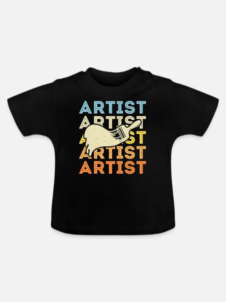 Künstler - Baby Bio-T-Shirt mit Rundhals - Schwarz