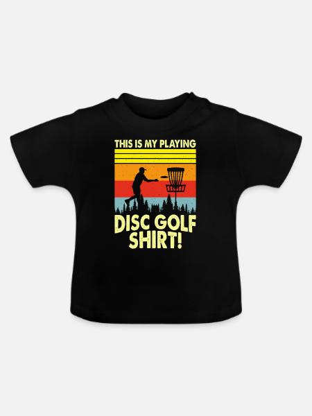 Discgolf Disc Golf - Baby Bio-T-Shirt mit Rundhals - Schwarz