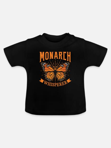 Butterfly Monarchfalter - Baby Bio-T-Shirt mit Rundhals - Schwarz