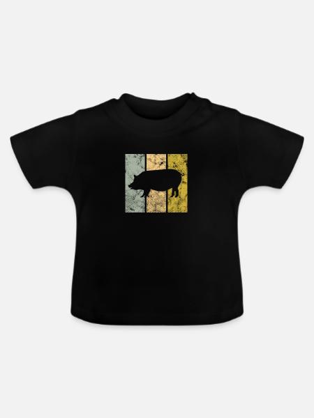 Schwein - Baby Bio-T-Shirt mit Rundhals - Schwarz