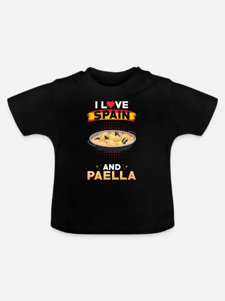 Paella Spanien Spanische Küche - Baby Bio-T-Shirt mit Rundhals - Schwarz
