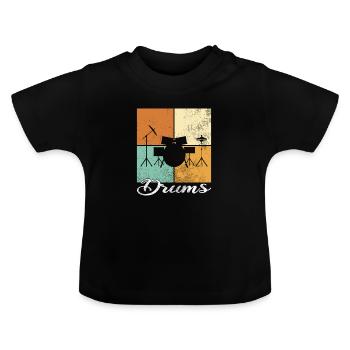 Percussion - T-shirt bio col rond Bébé - noir - Devant
