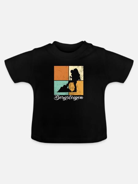 Bergsteigen - Baby Bio-T-Shirt mit Rundhals - Schwarz