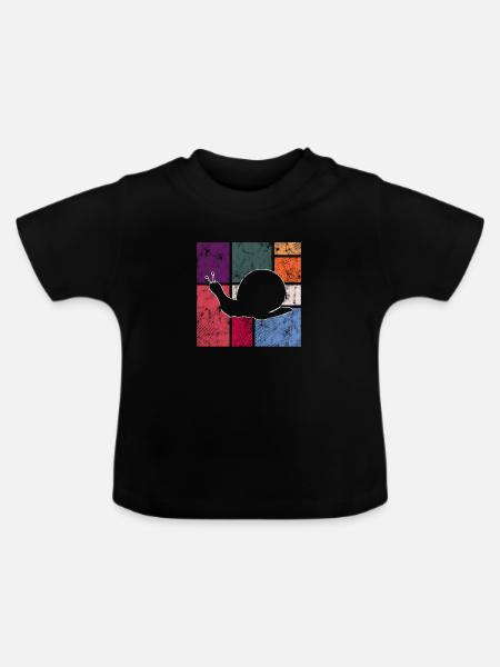 Schnecke - Baby Bio-T-Shirt mit Rundhals - Schwarz