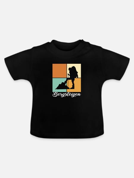 Bergsteigen - Baby Bio-T-Shirt mit Rundhals - Schwarz