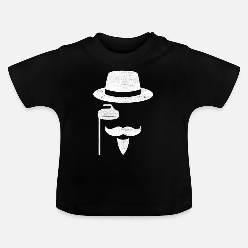 Joueurs de curling - T-shirt bio col rond Bébé - noir