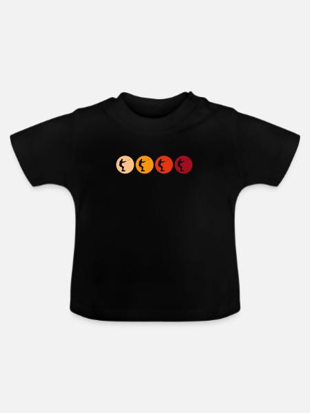 Kite Surfen Retro - Baby Bio-T-Shirt mit Rundhals - Schwarz
