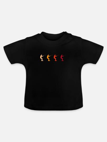 Kite Surfen Retro - Baby Bio-T-Shirt mit Rundhals - Schwarz