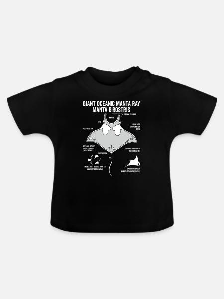Mantarochen Anatomie Mantarochen Liebhaber - Baby Bio-T-Shirt mit Rundhals - Schwarz