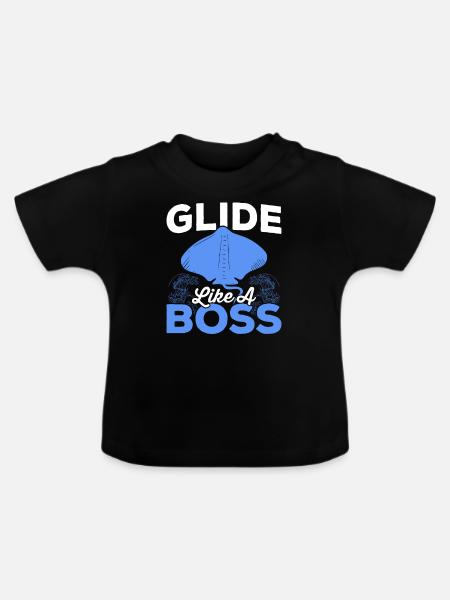 Mantarochen Gleiten Mantarochen Liebhaber - Baby Bio-T-Shirt mit Rundhals - Schwarz