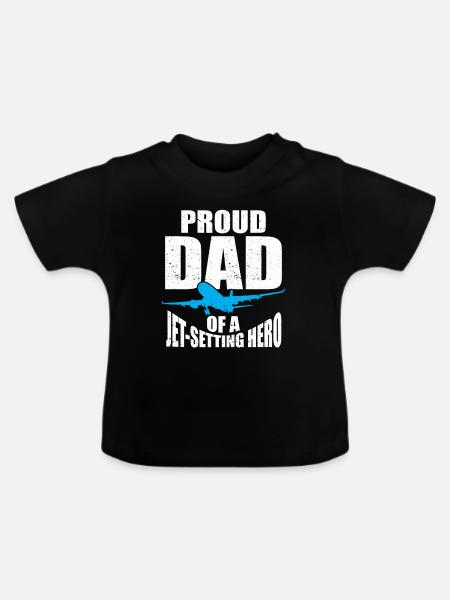 Flugbegleiter Papa Stewardess Flugbegleiter - Baby Bio-T-Shirt mit Rundhals - Schwarz