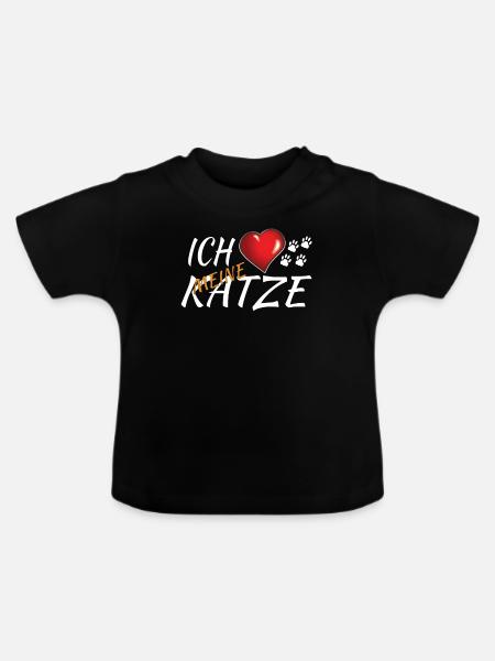 Katzenfreund, Katzenzubehör Geschenk - Baby Bio-T-Shirt mit Rundhals - Schwarz