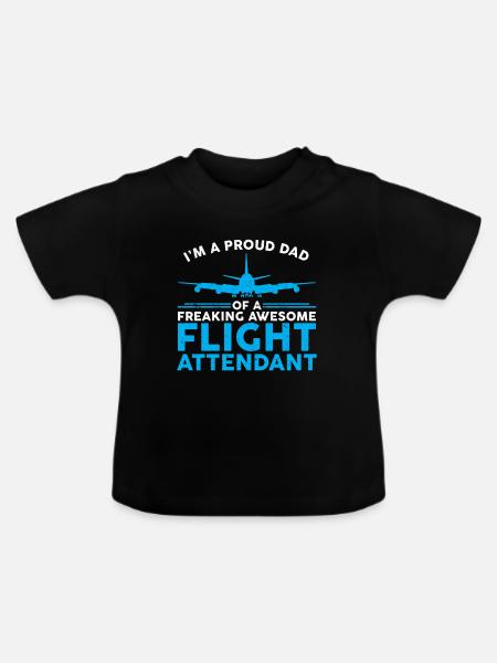 Flugbegleiter Papa Stewardess Flugbegleiter - Baby Bio-T-Shirt mit Rundhals - Schwarz