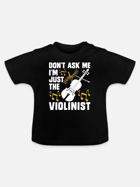 Violine Violinist - Baby Bio-T-Shirt mit Rundhals - Schwarz