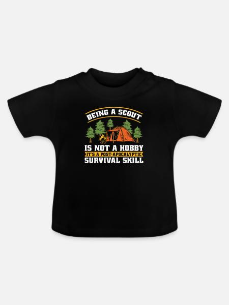 Pfadfinder Überleben - Baby Bio-T-Shirt mit Rundhals - Schwarz